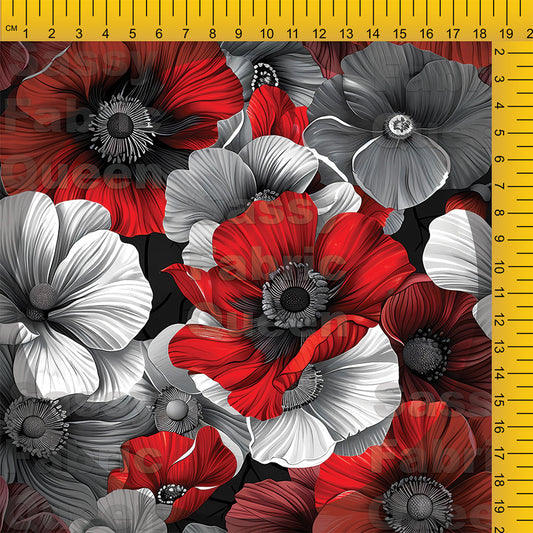 Gray & Red Blooms 002