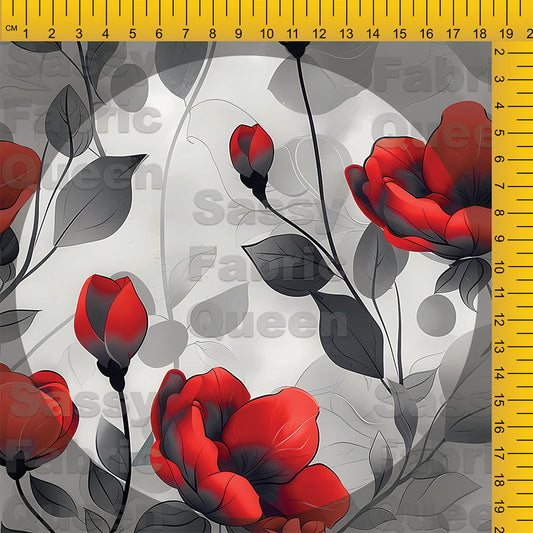 Gray & Red Blooms 005