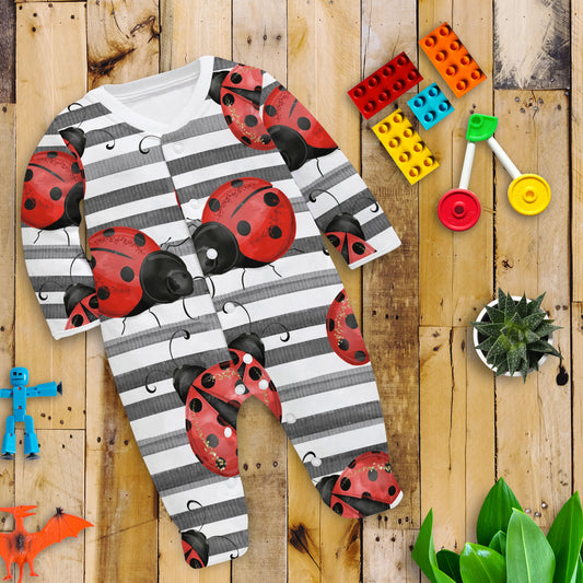 Ladybugs on black stripes