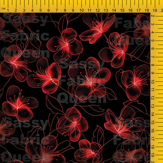 Neon Red Blooms 009