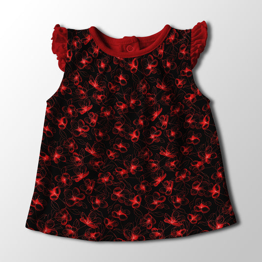 Neon Red Blooms 009