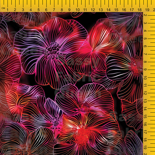 Neon Red Blooms 010
