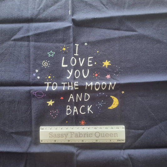 I Love You to the Moon 50cmx50cm panel CLR - Cotton Poplin